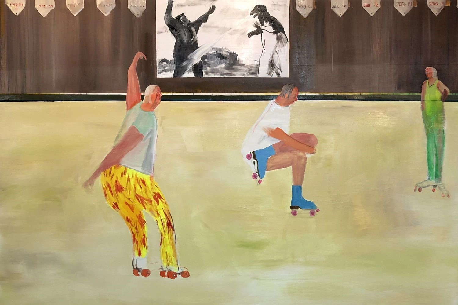 At first glance, it’s just carefree summer exercising. However, Grace Metzler’s paintings hide undeniable dark humour