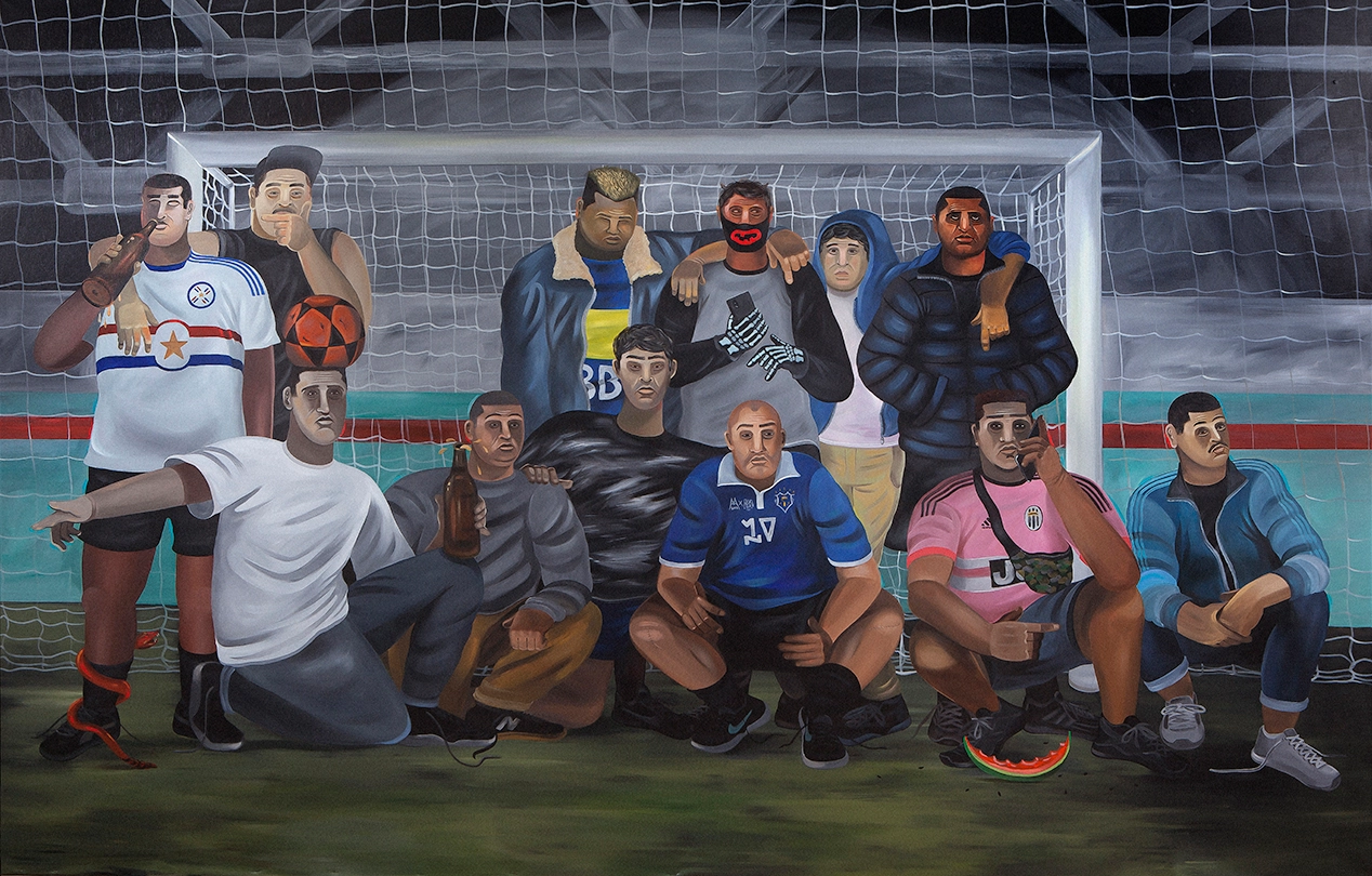Cigarettes during halftime and asado after the match: Football rituals in Martin Kazanietz’s paintings