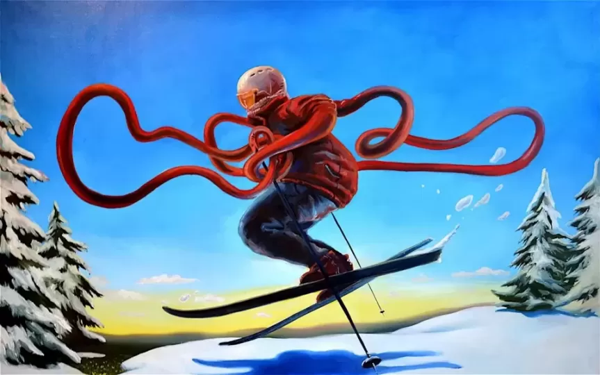The Eel Man Skis Even Though He Can't