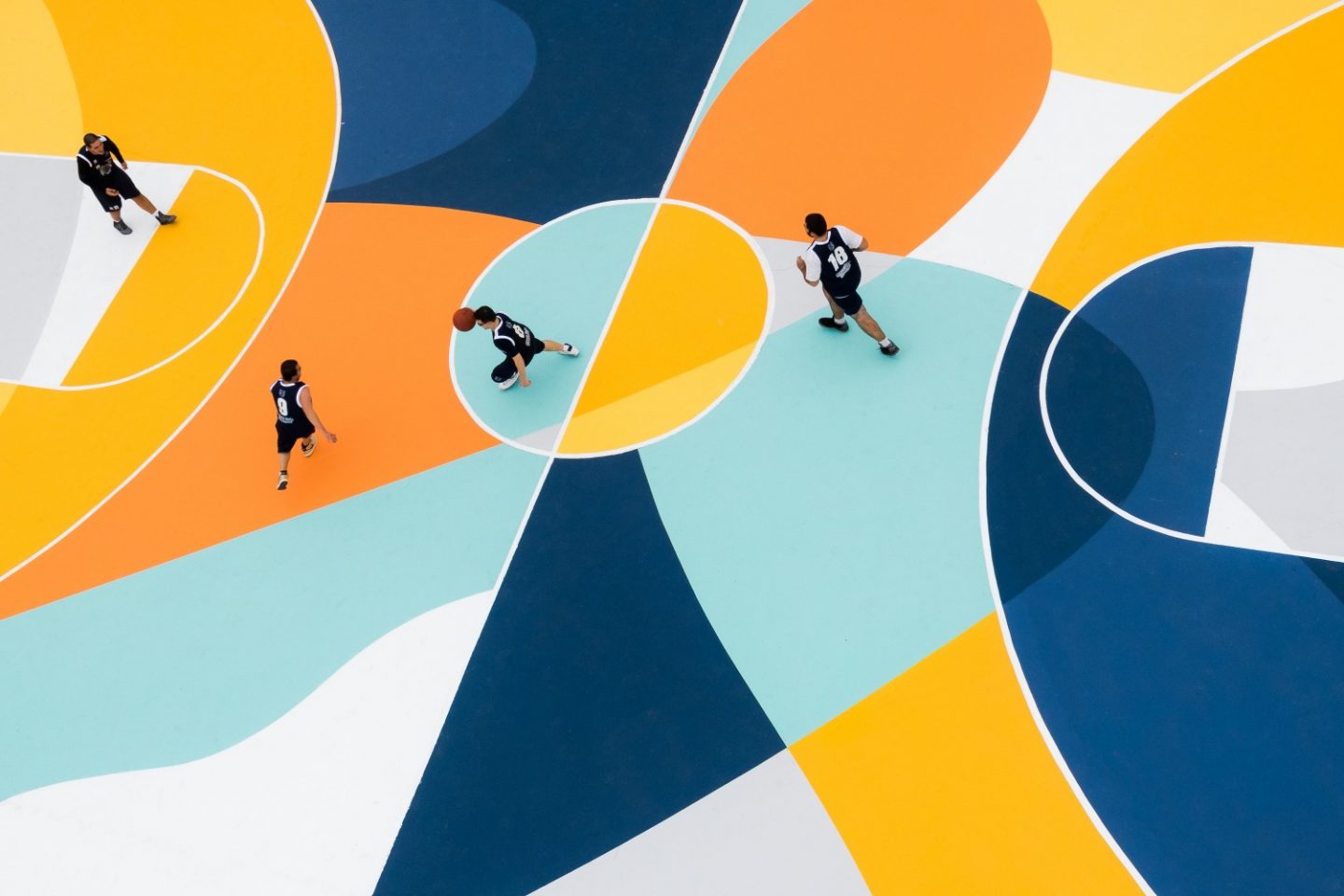 A basketball court in Alessandria, Italy, has been transformed into a tribute to Carlo Carrà. Source: Designboom