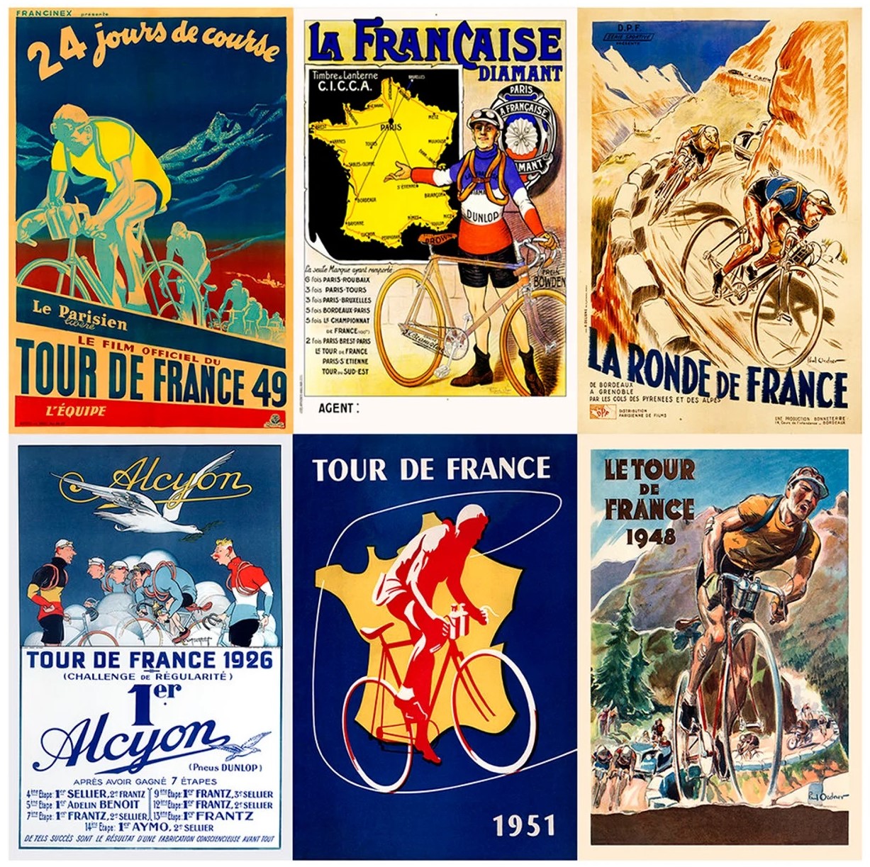 Set of "old ladies" cycling posters, source: etsy.com