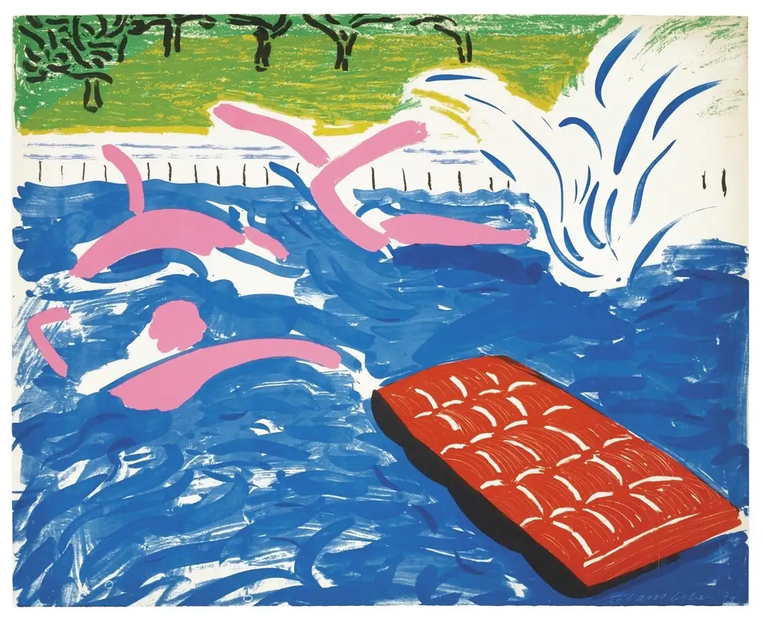David Hockney: Odpolední plavání, 1980. Zdroj: My Art Broker