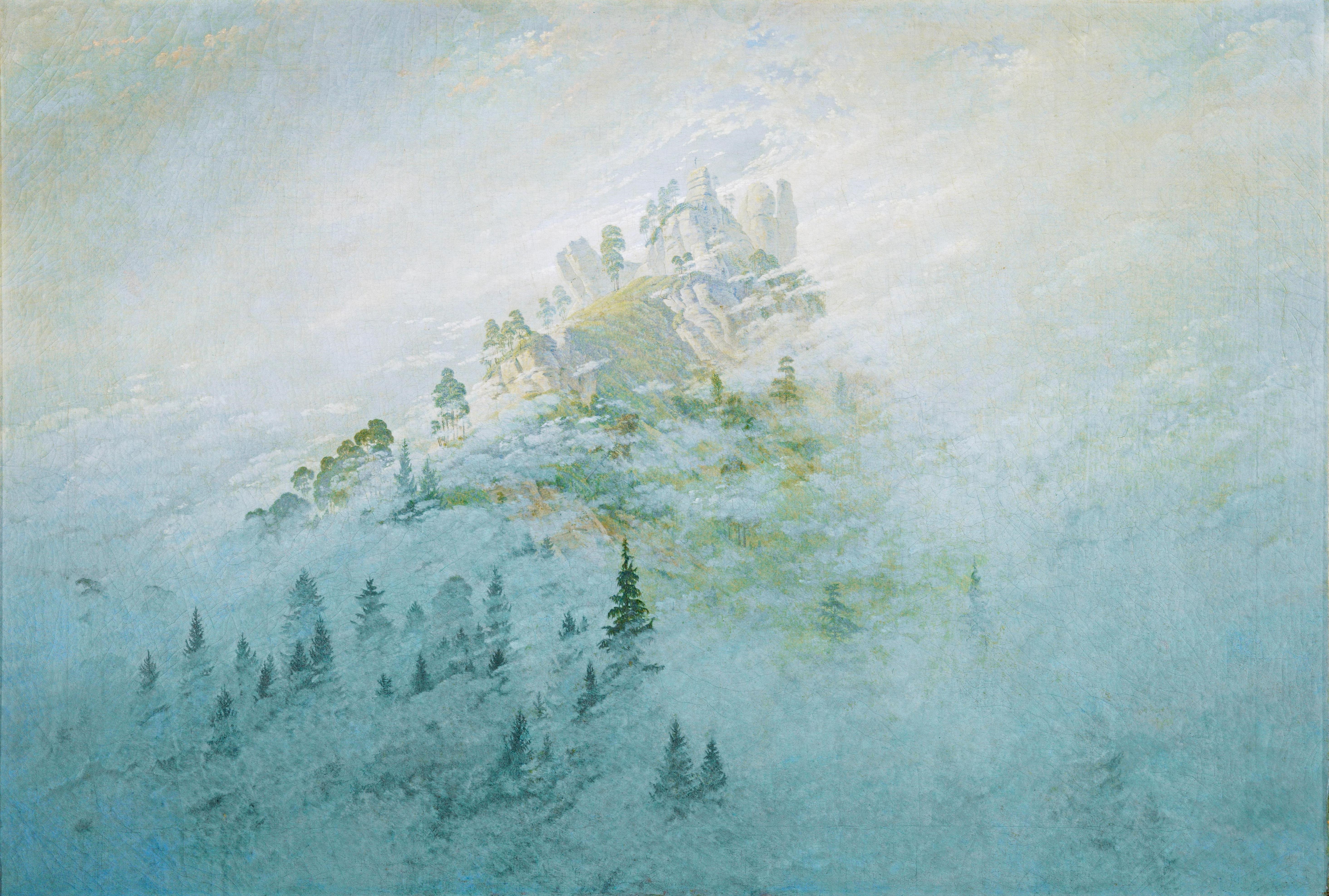 Caspar David Friedrich: Morning mist in Mountains. Zdroj: Wikipedia