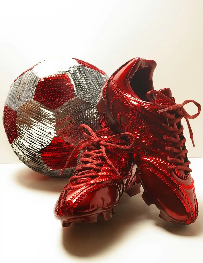 Robert Guerrera, Sequin red soccer cleats. Source: The Guardian