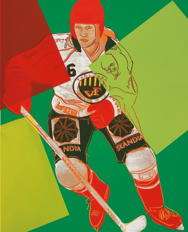 Andy Warhol, Frolunda Hockey Player, 1986. Zdroj: Artsy