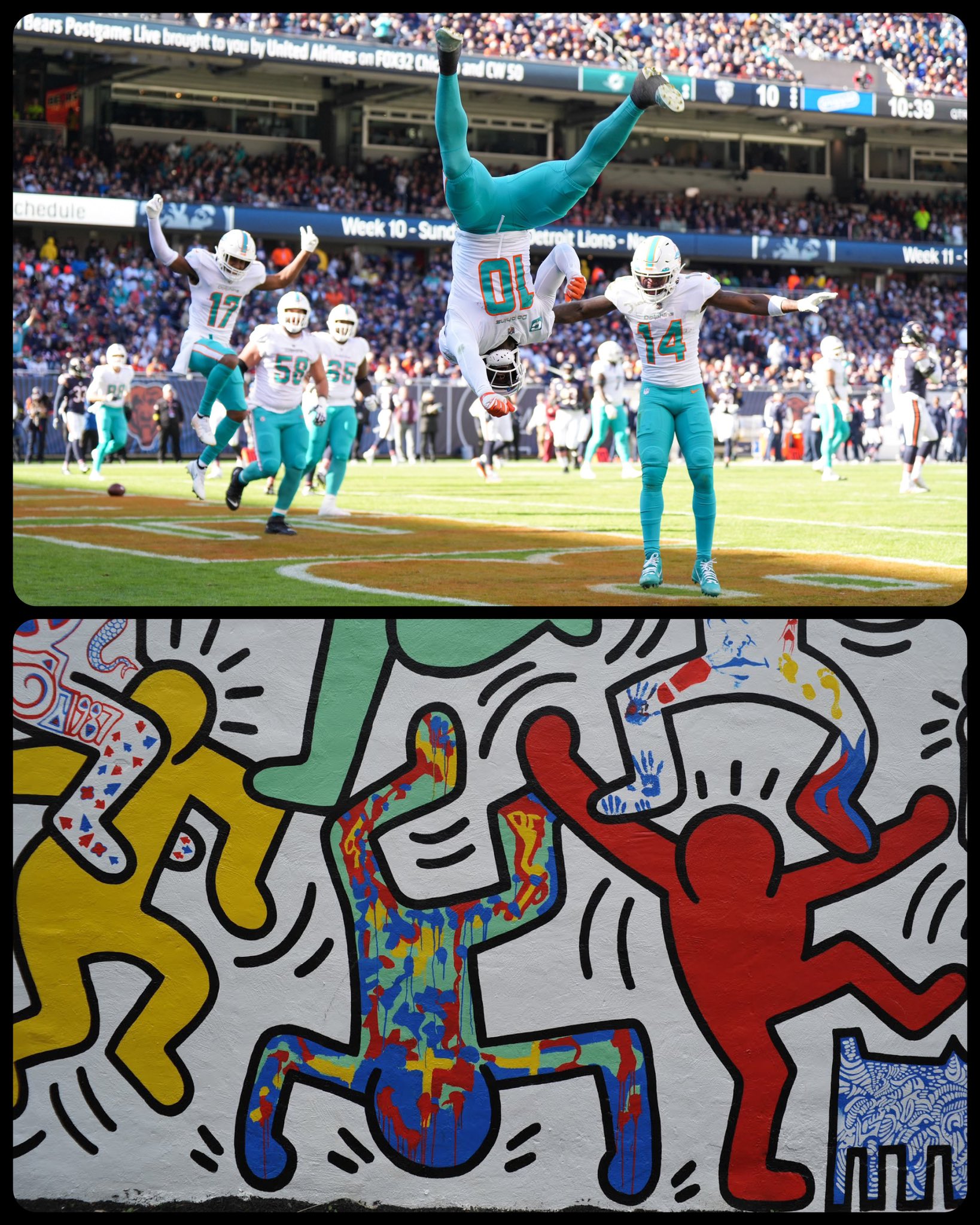 Keith Haring, We the Youth, 1987 – photo: @ NFL, source: Twitter