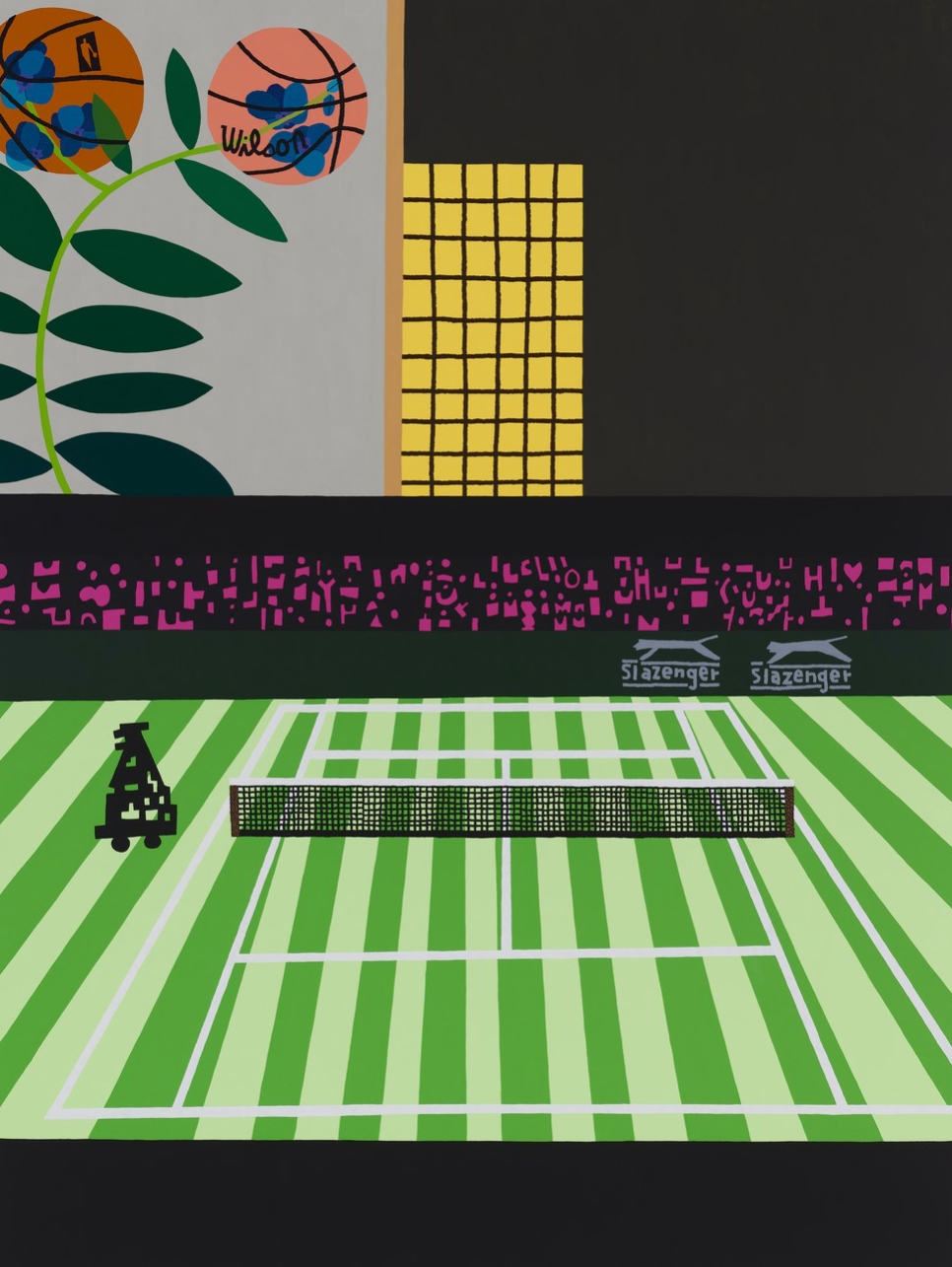 Jonas Wood, Wimbledon with Ball Orchid, 2021. Foto: Marten Elder Zdroj: Gagosian