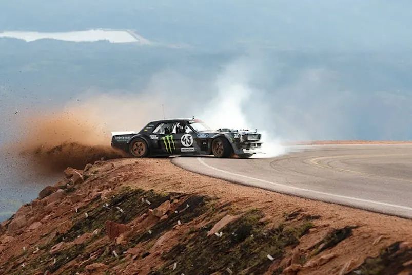 Ken Block in one of his videos for the Gymkhana project. Source: Which Car