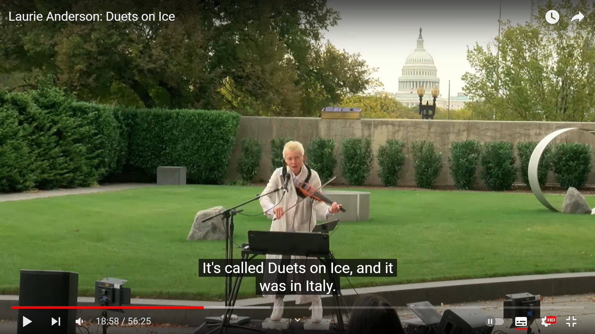 Laurie Anderson, Duets on Ice, 2021. Source: YouTube