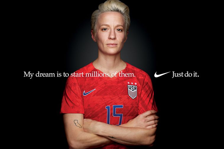 American football player Megan Rapinoe, photographed by Martin Schoeller in 2019 for Nike