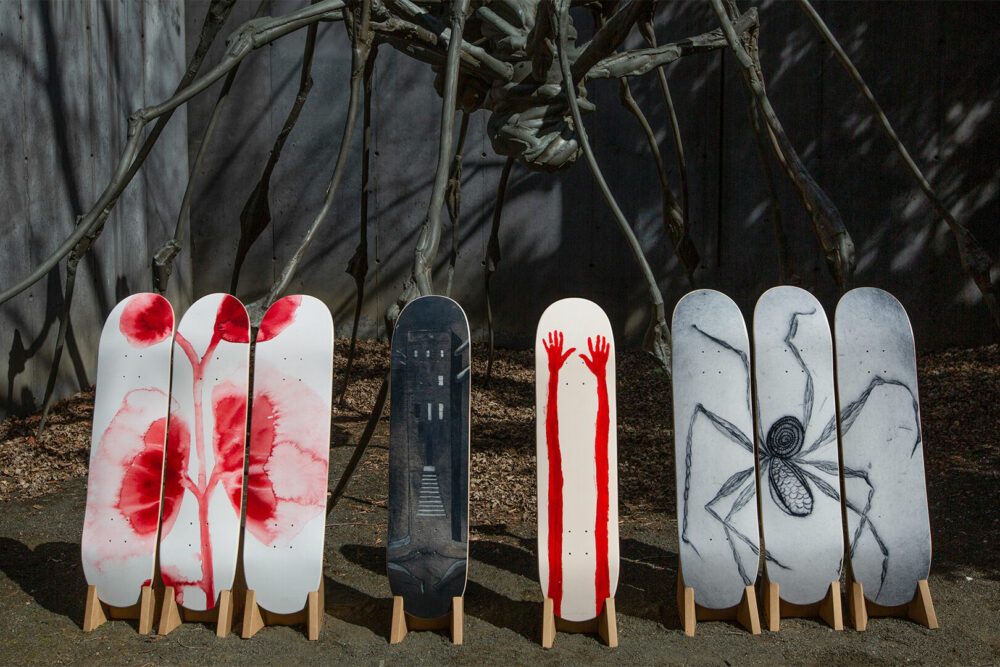 Louise Bourgeois, 4 limited editions of skateboards for The Skateroom. Source: The Skateroom