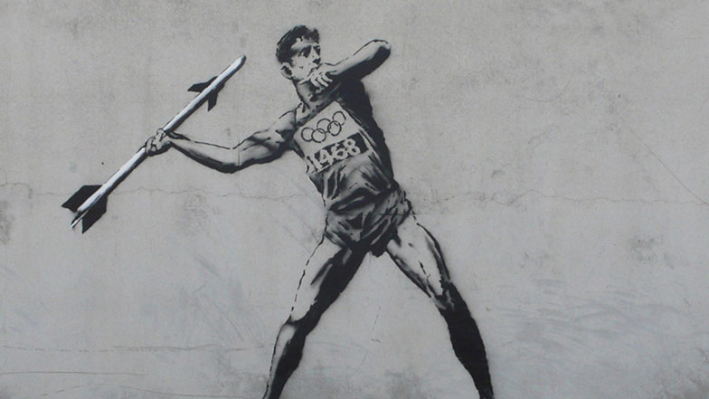 Banksyho reakce na olympijské hry. Zdroj: Archiweb