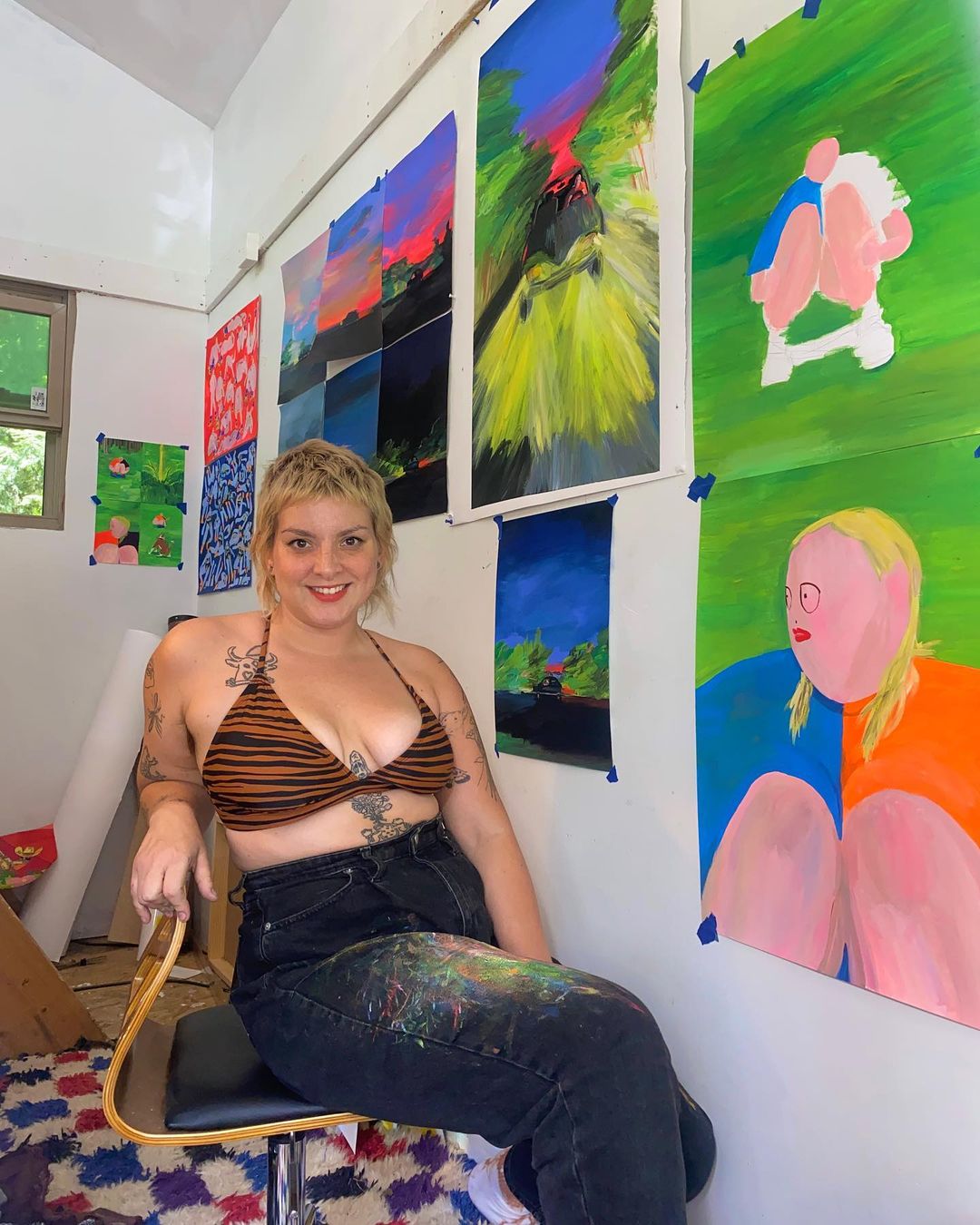 Tara Booth in their studio,  image source: artist’s Instagram