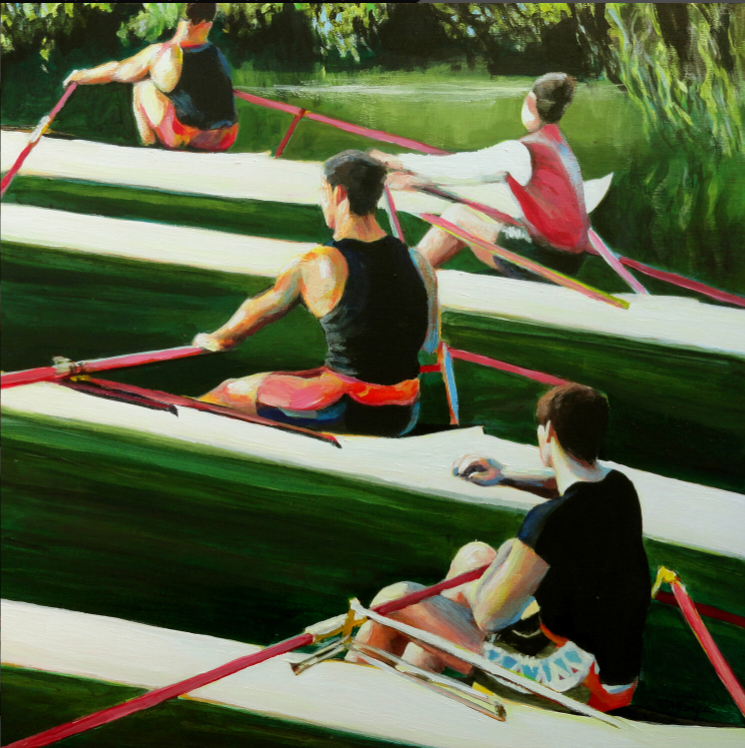 Marco Ronga, Rowing On The Bacchiglione, painting,. Source: Saatchi Art